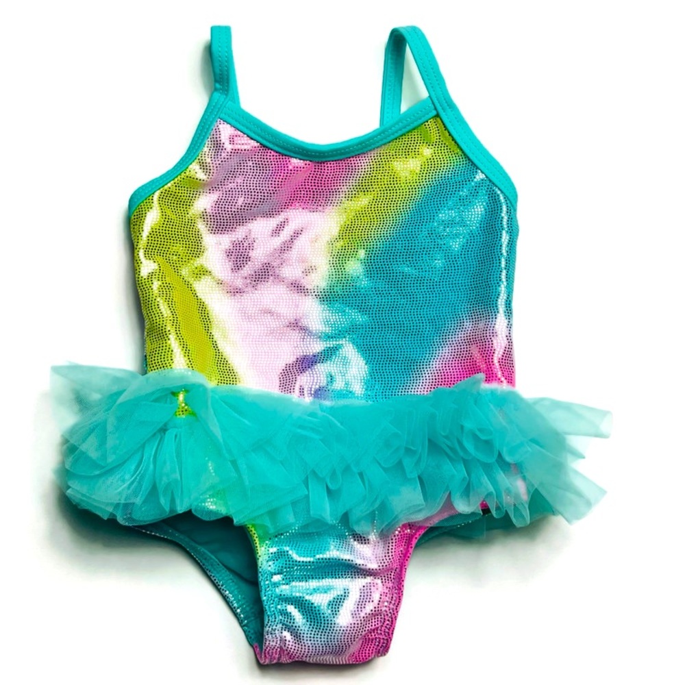 5/$10 | NWOT | Baby Mermaid Tutu Shimmering 1-Piece Swimsuit | Sz 0-3 Months